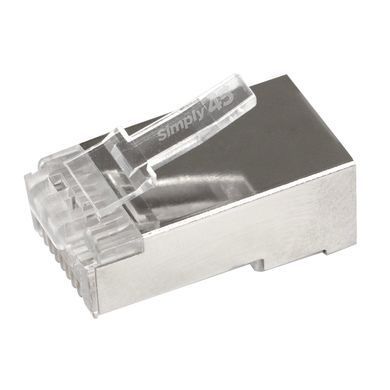 Роз'єми екрановані SCP SIMPLY45-CAT5E Shielded Internal Ground Pass Through RJ45 (50 шт)